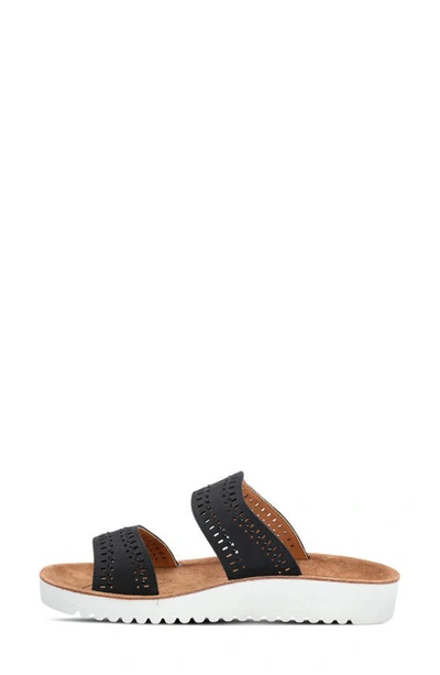 Flexus By Spring Step Bayshore Crystal Cutout Slide Sandal In Black