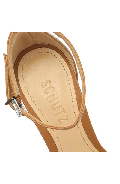 Shop Schutz 'cadey Lee' Sandal In Wood Leather