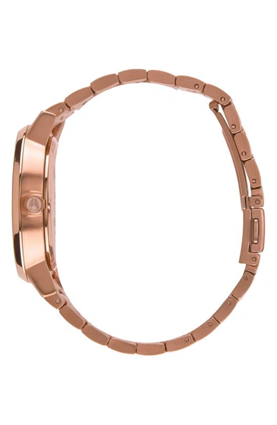 Shop Nixon 'the Kensington' Round Bracelet Watch, 37mm In Rose Gold/ White