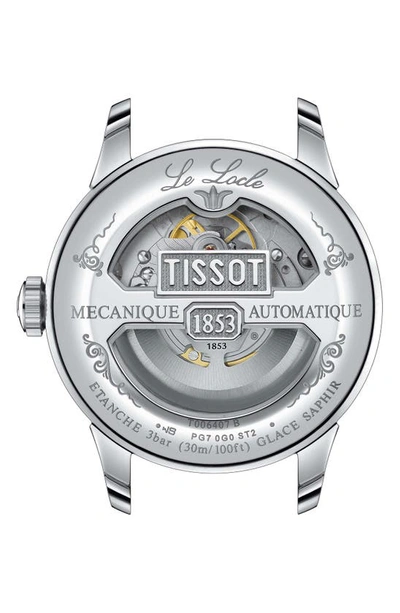 Tissot Men's Swiss Automatic Le Locle Powermatic 80 Open Heart Brown Leather Strap Watch 39mm In Brown