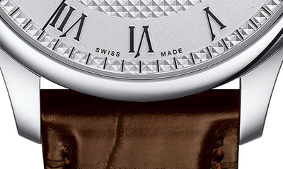Tissot Men's Swiss Automatic Le Locle Powermatic 80 Open Heart Brown Leather Strap Watch 39mm In Brown