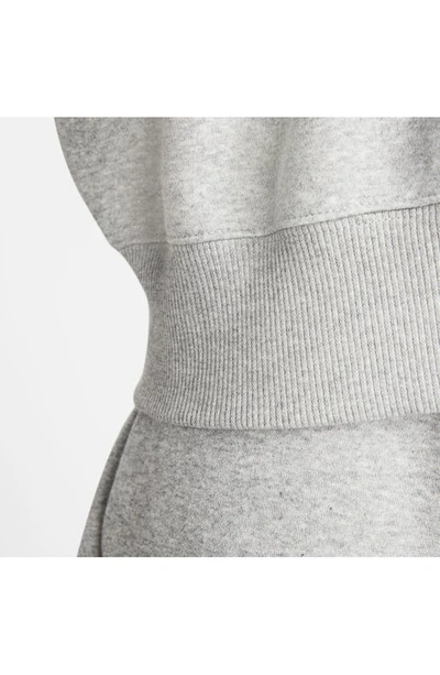 Nike Phoenix Fleece Cropped Quarter Zip Sweatshirt in Grey