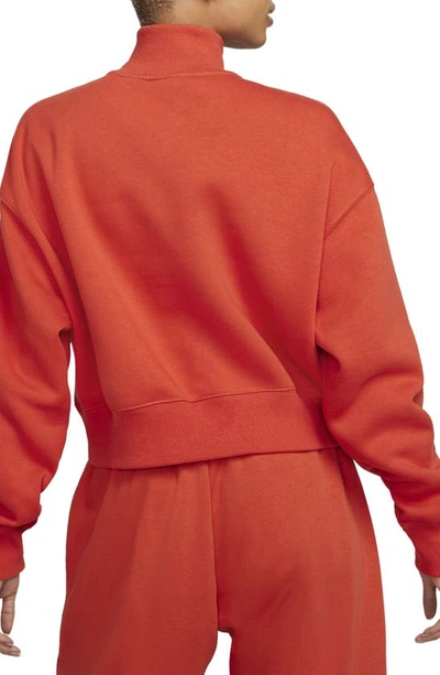 Shop Nike Sportswear Phoenix Fleece Crop Sweatshirt In Mantra Orange/ Sail