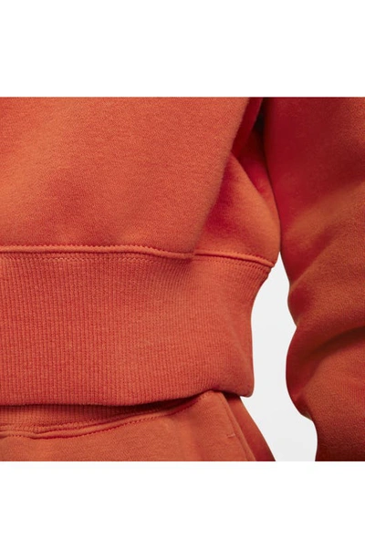 Shop Nike Sportswear Phoenix Fleece Crop Sweatshirt In Mantra Orange/ Sail