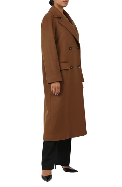 Shop Fleurette Lake Double Breasted Wool Coat In Sepia