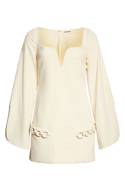 Shop Alexis Azize Long Sleeve Minidress In Cream