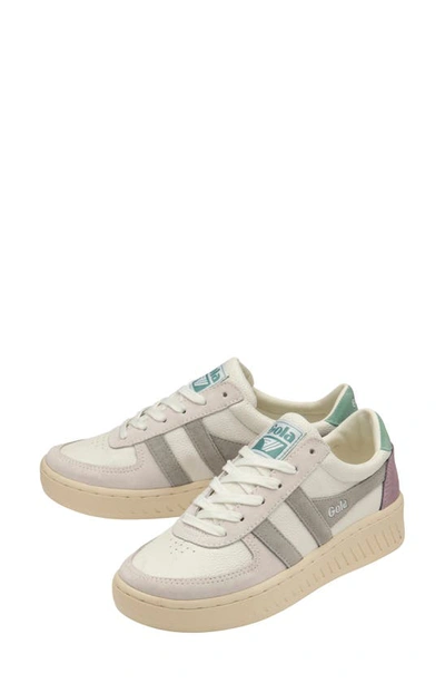 Shop Gola Classics Grandslam Trident Sneaker In White/ Lightgrey/ Greenmist