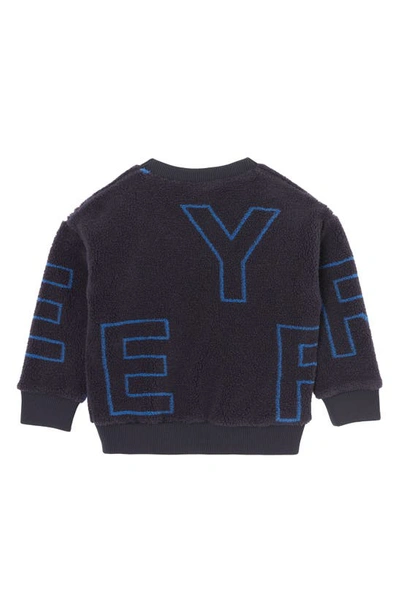 Shop Burberry Kids' Edgar Logo Fleece Sweatshirt In Navy Black Ip Pat