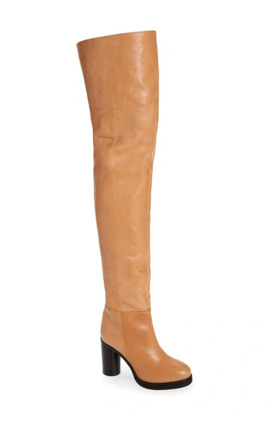 Shop Isabel Marant Lurna Over The Knee Boot In Natural