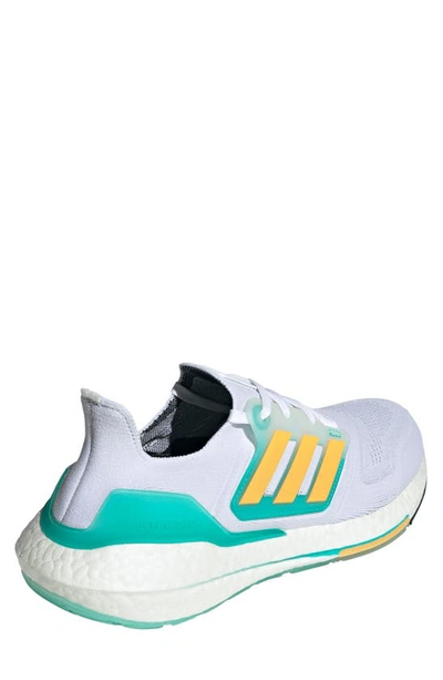 Shop Adidas Originals Ultraboost 22 Running Shoe In Ftwr White/ Orange/ Mint