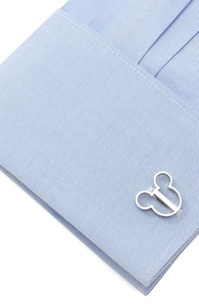 Shop Cufflinks, Inc . Mickey Mouse Silhouette Cuff Links In Silver