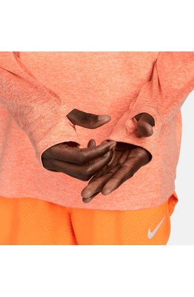 Nike Dri-fit Element Half Zip Running Pullover In Orange Trance/ Arctic Orange