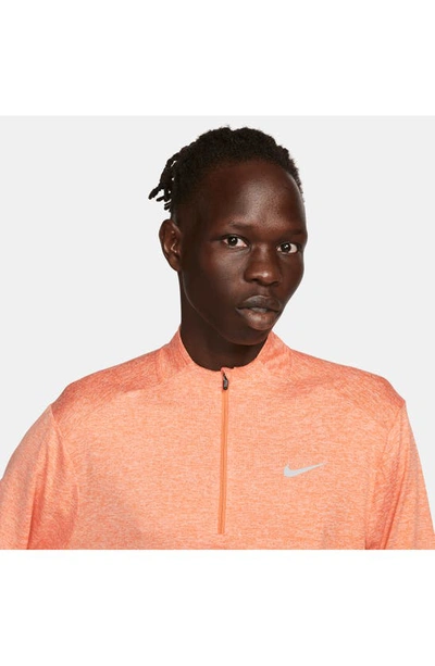 Nike Dri-fit Element Half Zip Running Pullover In Orange Trance/ Arctic Orange