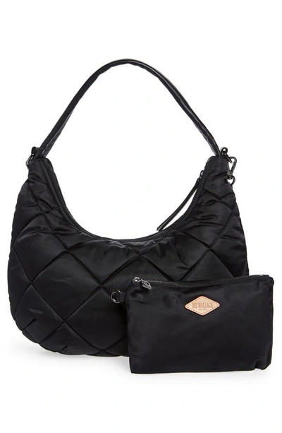 Mz Wallace Bowery Quilted Nylon Shoulder Bag In Black