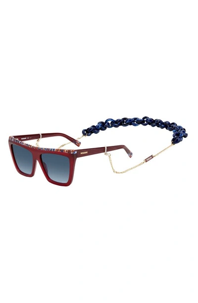 Shop Missoni 59mm Gradient Square Sunglasses In Burgundy/ Blue Shaded