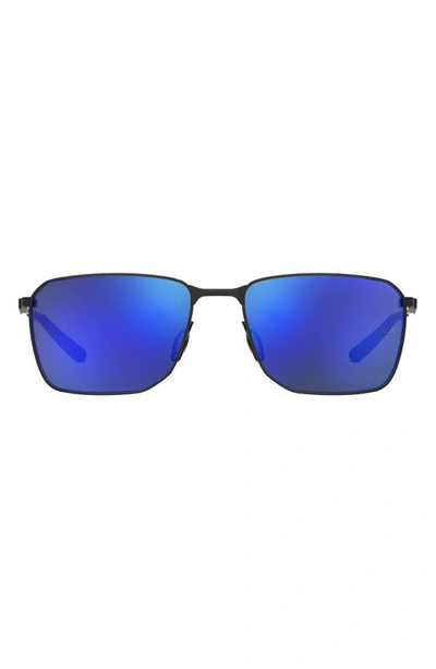 Shop Under Armour 58mm Rectangular Sunglasses In Black/ Blue Multilayer