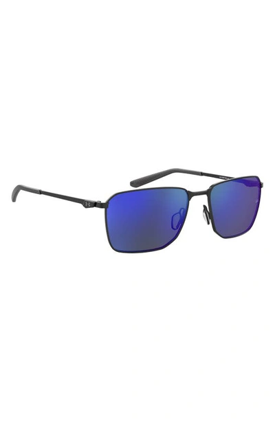 Shop Under Armour 58mm Rectangular Sunglasses In Black/ Blue Multilayer