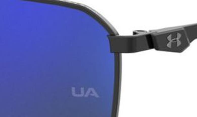 Shop Under Armour 58mm Rectangular Sunglasses In Black/ Blue Multilayer