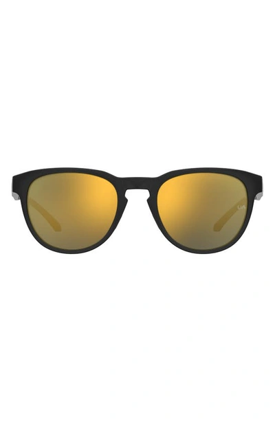 Shop Under Armour Skylar 53mm Round Sunglasses In Black/ Multilayer Gold