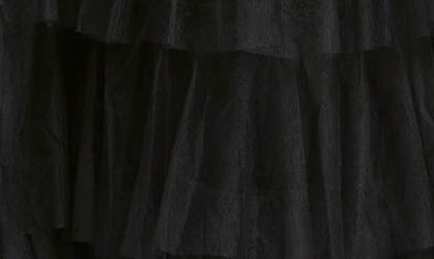 Mac Duggal Sequined Tie Bustier Tiered Ruffle Gown In Black