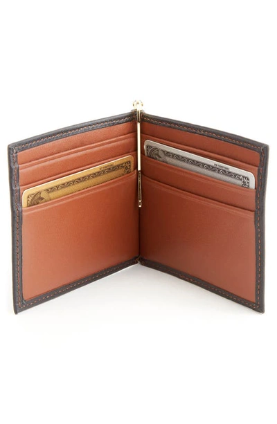 Shop Royce New York Personalized Rfid Leather Money Clip Card Case In Black/ Tan- Deboss