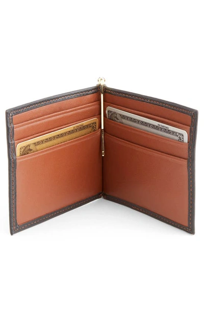 Shop Royce New York Personalized Rfid Leather Money Clip Card Case In Black/ Tan- Gold Foil