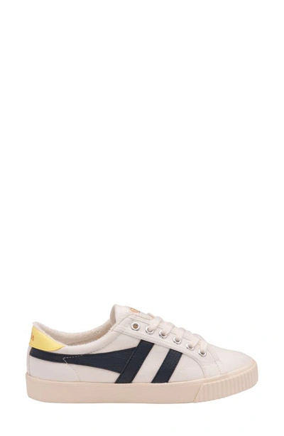 Shop Gola Tennis Mark Cox Sneaker In Offwhite/ Navy/ Limelight