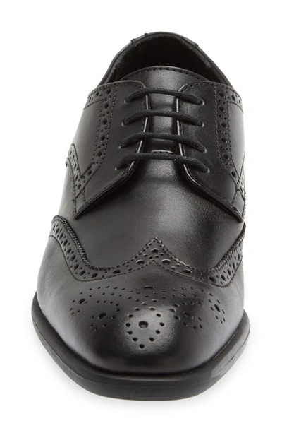 Shop Nordstrom Dorian Brogued Wingtip Derby In Black Leather