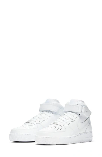 Shop Nike Air Force 1 '07 Mid Sneaker In White/ White/ White