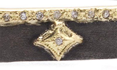 Shop Armenta Old World Crivelli Diamond Princess Crown Huggie Bracelet In Yellow Gold/ Silver