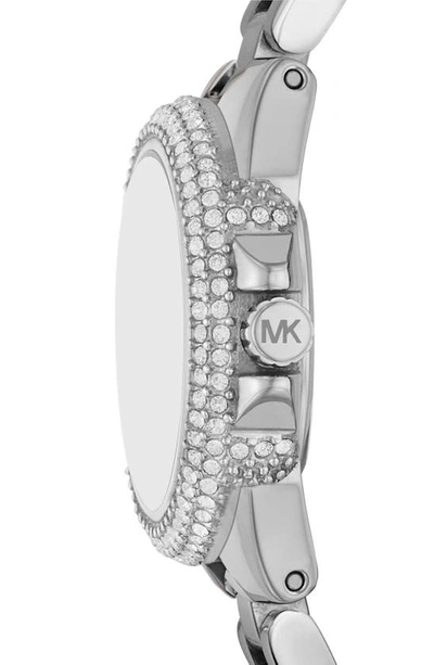 Shop Michael Kors Petite Camille Pavé Bezel Bracelet Watch, 26mm In Silver