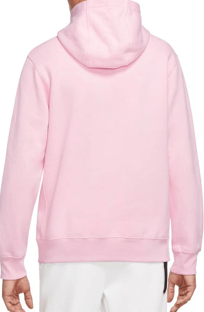 Shop Nike Sportswear Club Fleece Logo Hoodie In Pink Foam/ Pink Foam/ White