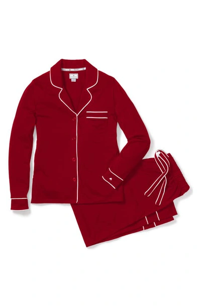 Petite Plume Astaire Luxe Pima Cotton Pajama Set In Bordeaux