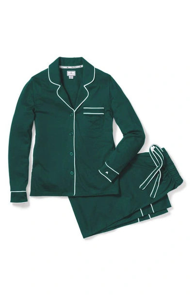 Petite Plume Luxe Pima Cotton Pajama Set In Evergreen