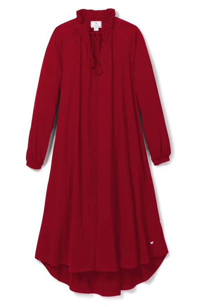 Shop Petite Plume Garbo Luxe Pima Cotton Nightgown In Bordeaux