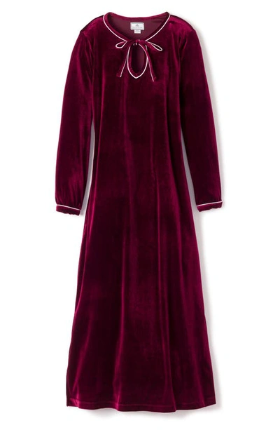 Shop Petite Plume Harlow Velour Nightgown In Garnet