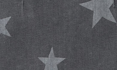 Shop Stella Mccartney Kids' Star Print Puff Sleeve Denim Dress In 999 Black