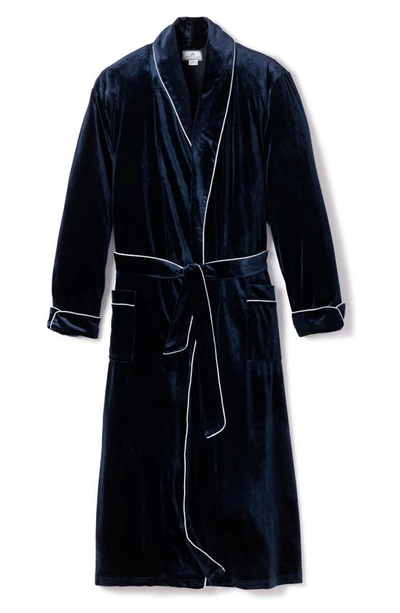 Shop Petite Plume Navy Velour Robe