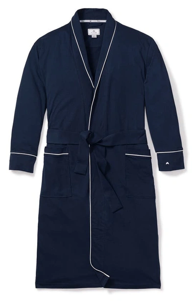 Shop Petite Plume Luxe Pima Cotton Robe In Navy