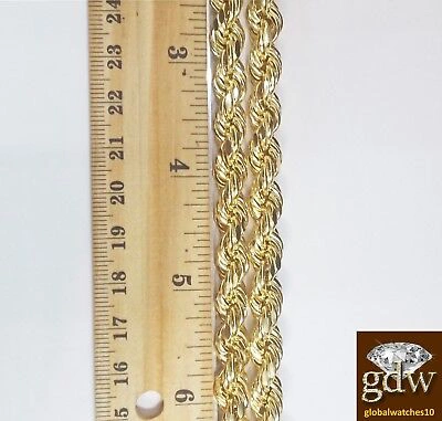 Pre-owned Globalwatches10 Real 10k Yellow Gold Men's Jesus Cross Charm/pendant With 28 Inches Rope Chain.