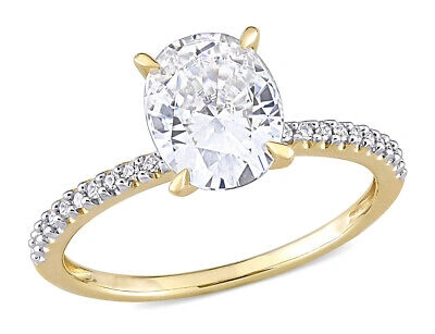 Pre-owned Harmony 2.00 Carat (ctw) Lab-created Moissanite Solitaire Engagement Ring 14k Yellow Gol