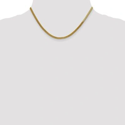 Pre-owned Phoenix Fire Corporation Gold Herringbone Chain Necklace | Designs By Nathan | 3mm 16" | Flat In Yellow