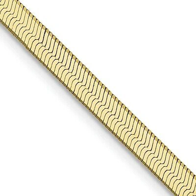Pre-owned Phoenix Fire Corporation Gold Herringbone Chain Necklace | Designs By Nathan | 3mm 16" | Flat In Yellow