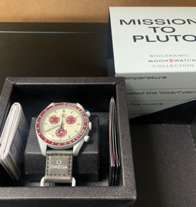 Pre-owned Swatch X Omega Bioceramic Moon Mission To The Pluto So33m101 / Fast Ship