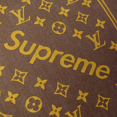 Pre-owned Supreme X Louis Vuitton Lv Monogram Bandana Scarf Brown 100%  Authentic Japan