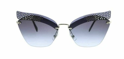 Pre-owned Miu Miu 0mu 56ts Special Project Kjg2f0 Dark Blue Transp Sunglasses In Purple
