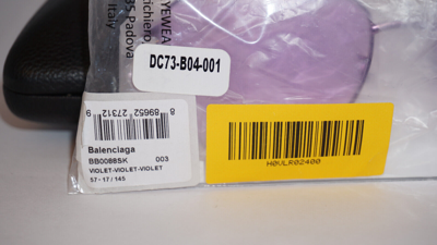 Pre-owned Balenciaga Sunglasses Aviator Purple Purple Bb0088sk 003 57 17 145