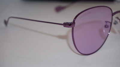 Pre-owned Balenciaga Sunglasses Aviator Purple Purple Bb0088sk 003 57 17 145