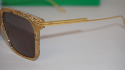 Pre-owned Bottega Veneta Sunglasses Beige Gold Brown Bv1006s 004 55 15 145
