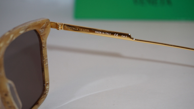 Pre-owned Bottega Veneta Sunglasses Beige Gold Brown Bv1006s 004 55 15 145